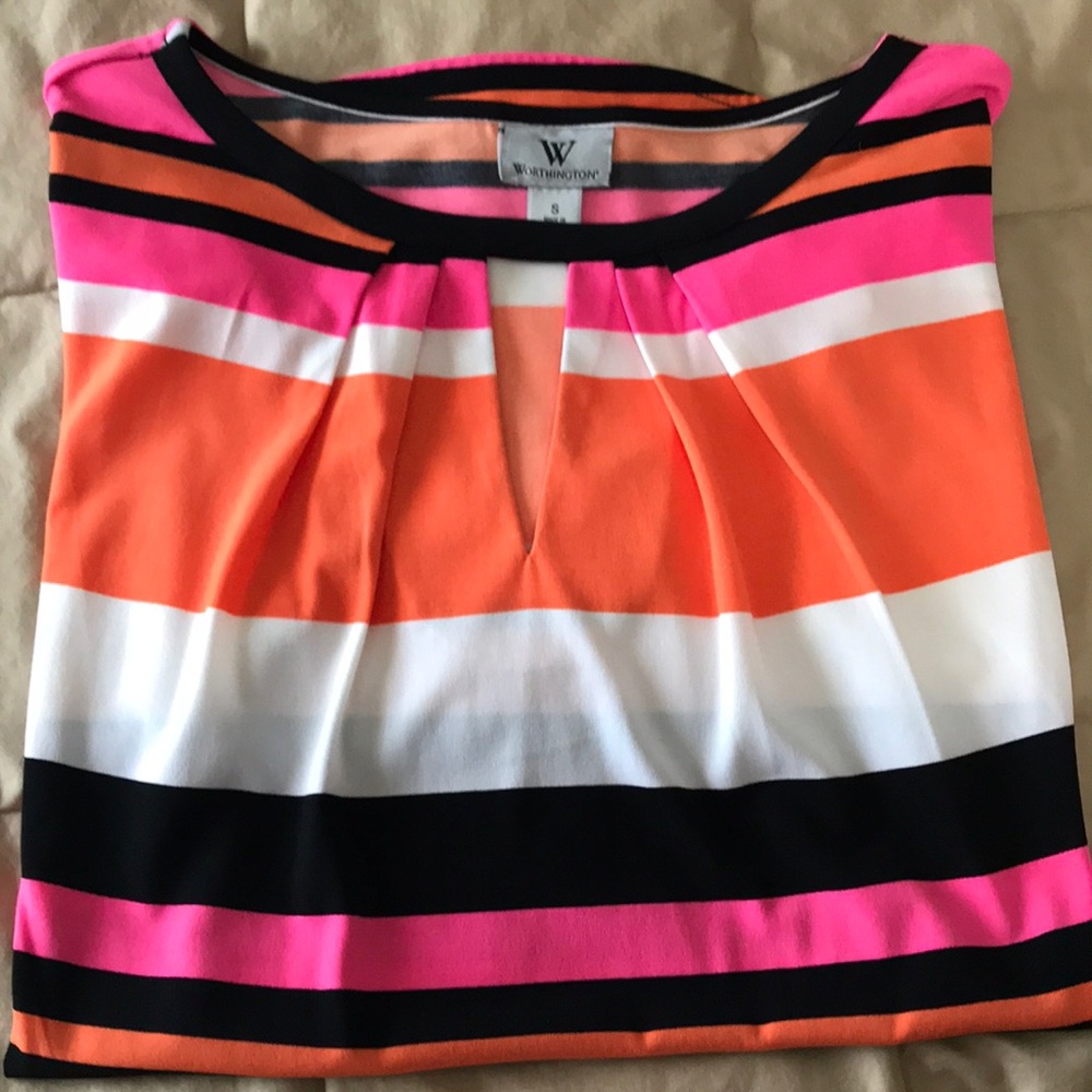 Slight Cap sleeve Striped Shirt